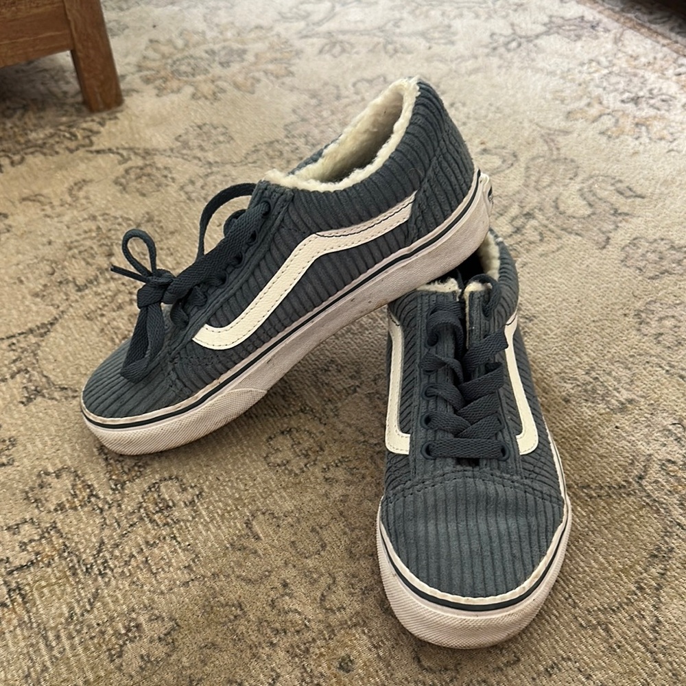 Vans Kids Corduroy Sneakers - Navy and White